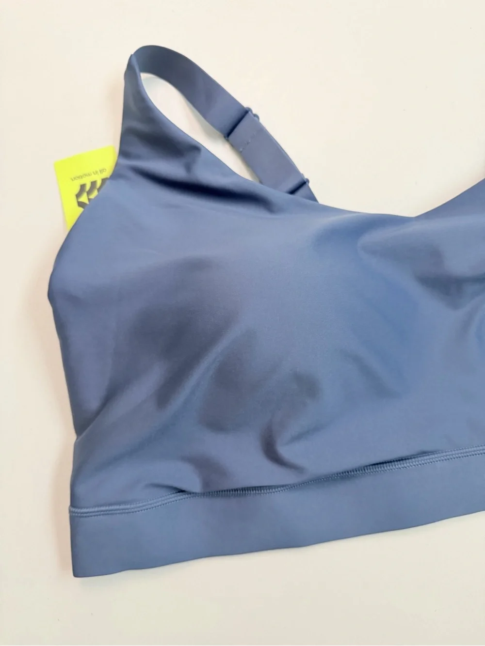 All In Motion Sports Bra Effortless Support Lined Padded Adjustable Wicking Blue